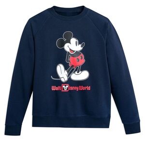Disney Adult Sweatshirt - Walt Disney World Classic Mickey Navy Pullover; XL